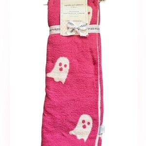 Cupcakes and Cashmere Pink Ghost Decorative Throw Blanket Viral